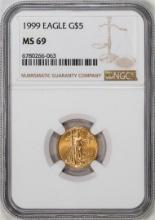 1999 $5 American Gold Eagle Coin NGC MS69