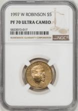 1997-W $5 Jackie Robinson Proof Commemorative Gold Coin NGC PF70 Ultra Cameo