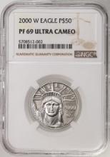 2000-W $50 Proof American Platinum Eagle Coin NGC PF69 Ultra Cameo