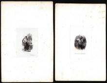 Lot of (2) 1800's Vignette from Original Proof Plates