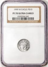 1999-W $10 Proof American Platinum Eagle Coin NGC PF70 Ultra Cameo