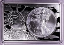 1996 $1 American Silver Eagle Coin & 2oz Silver Bar Set