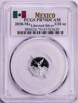 2018-Mo Mexico Proof 1/20 oz Silver Libertad Coin PCGS PR70DCAM