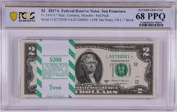 Pack of 2017A $2 Federal Reserve STAR Notes SF Fr.1941-L* PCGS Superb Gem UNC 68PPQ