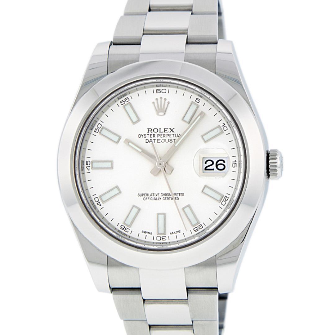 Rolex Men's Stainless Steel White Index Datejust 2 Wristwatch