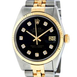 Rolex Mens Two Tone Diamond Datejust Wristwatch