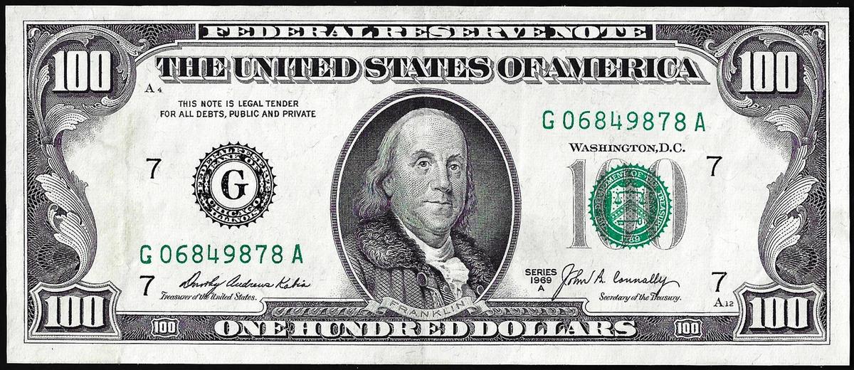 1969A $100 Federal Reserve Note Chicago