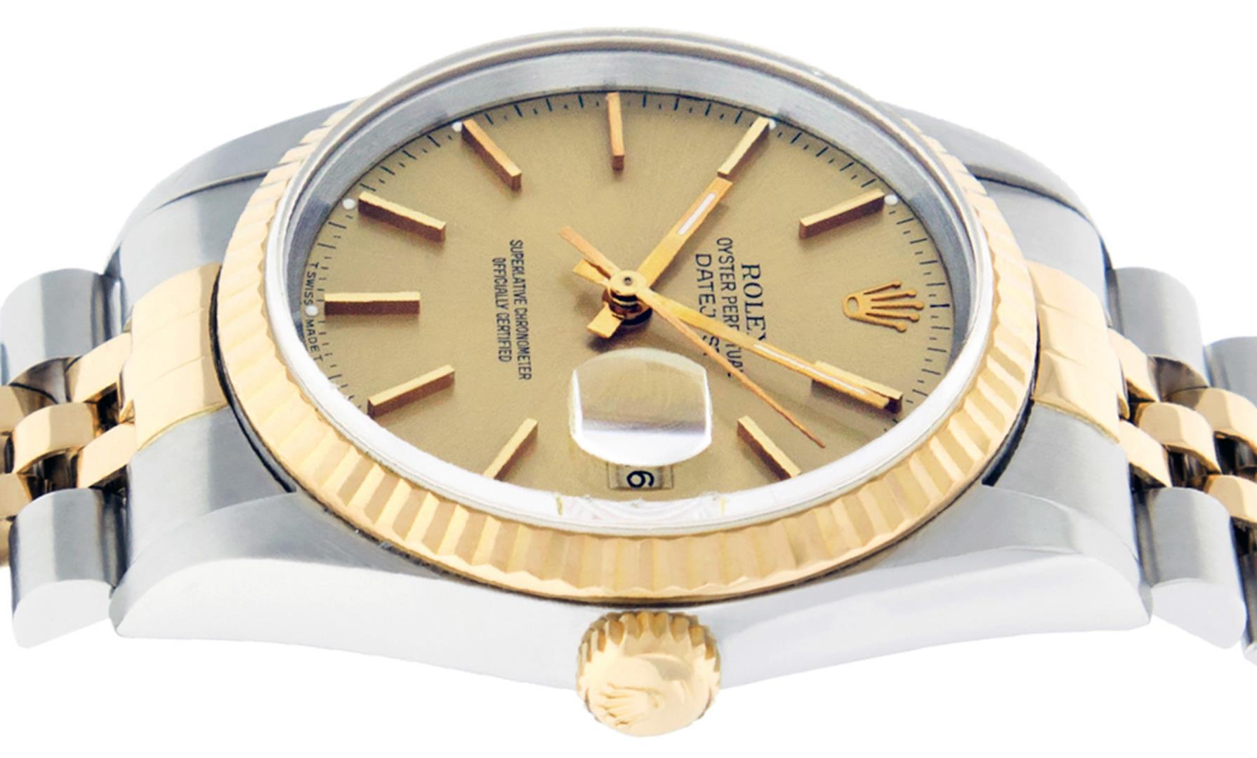 Rolex Men's Two Tone Champagne Index Datejust Wristwatch