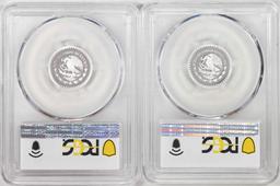 Lot of 2016-2017-Mo Mexico Proof 1/10 oz Silver Libertad Coins PCGS PR70DCAM