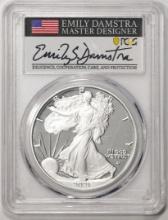 2021-W Type 2 $1 Proof American Silver Eagle Coin PCGS Gem Proof Emily Damstra Signed