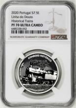 2020 Portugal 7.5 Euros Ibero Historic Train Proof Silver Coin NGC PF70 Ultra Cameo