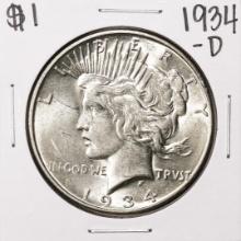 1934-D $1 Peace Silver Dollar Coin