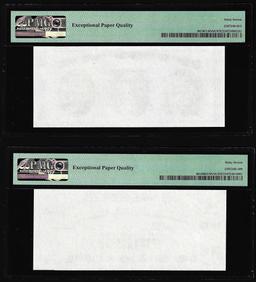 Set of Giori Test Note Washington & Lincoln Memorial PMG Superb Gem Unc 67EPQ