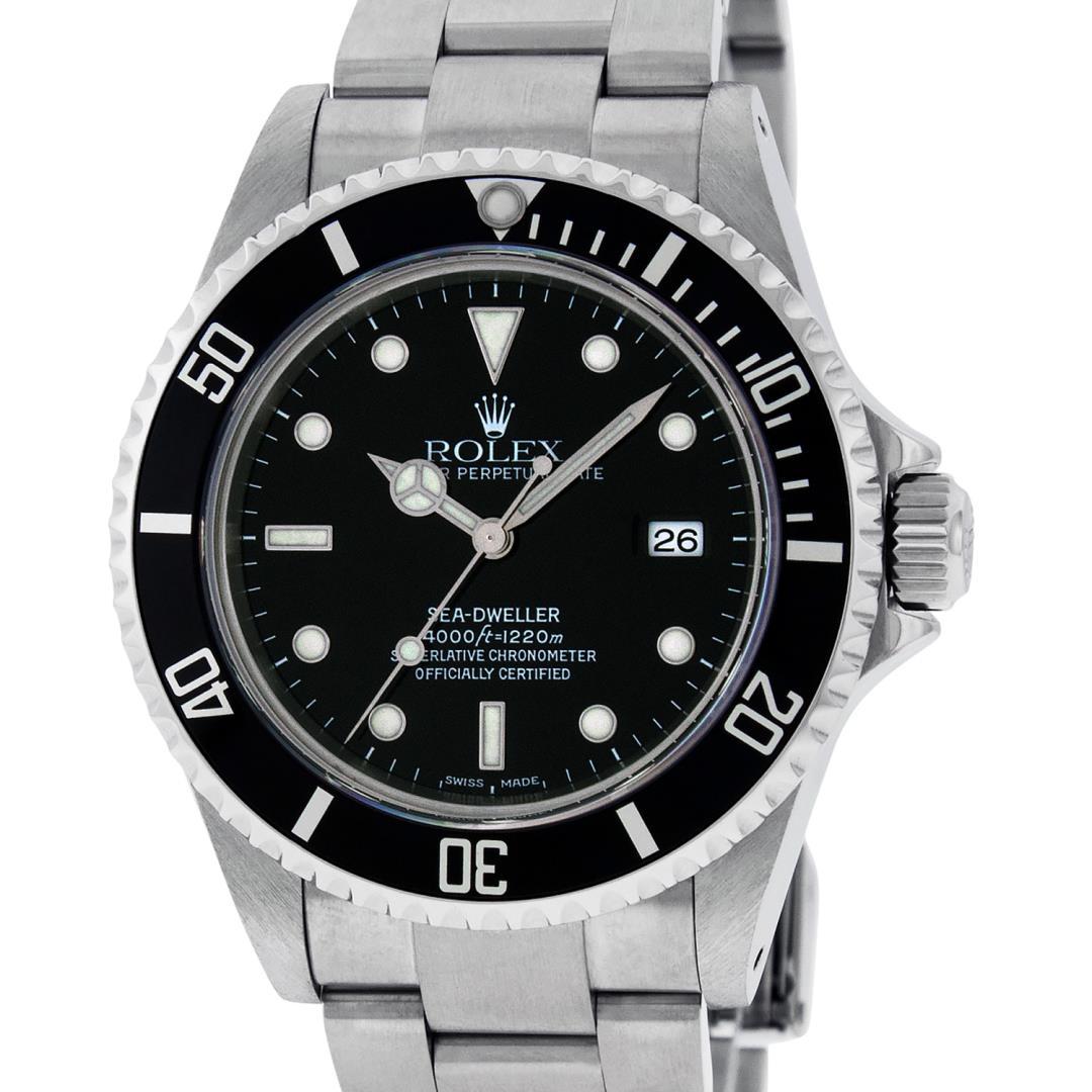 Rolex Mens Stainless Steel Sea Dweller Wristwatch