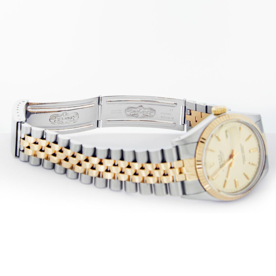 Rolex Men's Two Tone Champagne Index Datejust Wristwatch