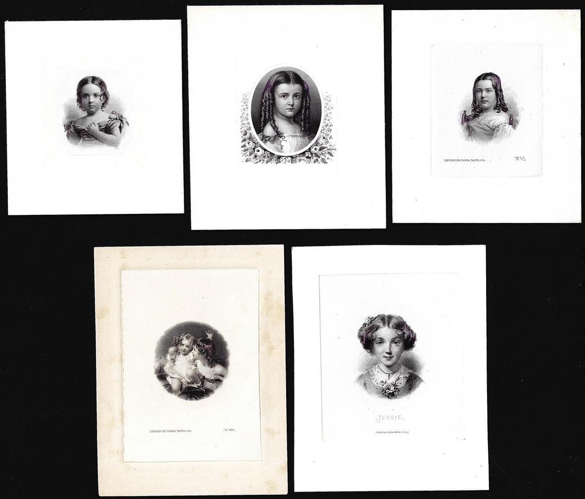 Lot of (5) 1800's Vignette from Original Proof Plates