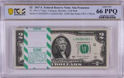 Pack 2017A $2 Federal Reserve STAR Notes San Francisco Fr.1941-L* PCGS Gem UNC 66PPQ