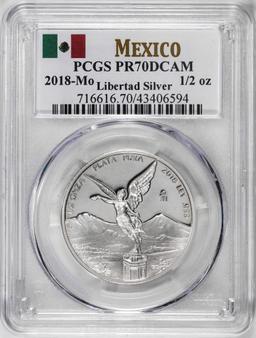 2018-Mo Mexico Proof 1/2 oz Silver Libertad Coin PCGS PR70DCAM