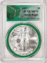 2002 $1 American Silver Eagle Coin PCGS MS70 Direct From U.S. Mint Sealed Box