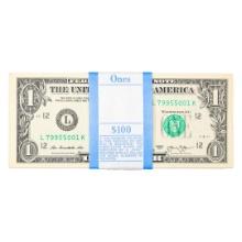 Pack of (100) Consecutive 2013 $1 Federal Reserve Notes San Francisco