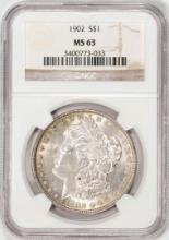 1902 $1 Morgan Silver Dollar Coin NGC MS63