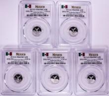 Lot of (5) 2016-Mo Mexico Proof 1/20 oz Silver Libertad Coin PCGS PR69DCAM