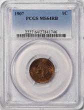 1907 Indian Head Cent Coin PCGS MS64RB