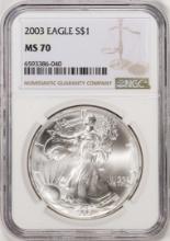 2003 $1 American Silver Eagle Coin NGC MS70