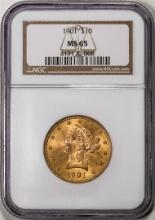 1901 $10 Liberty Head Eagle Gold Coin NGC MS65