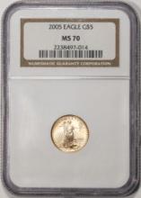 2005 $5 American Gold Eagle Coin NGC MS70