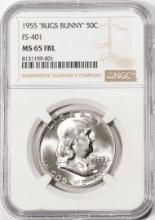 1955 "Bugs Bunny" FS-401 Franklin Half Dollar Coin NGC MS65FBL