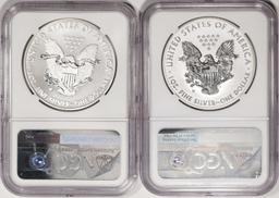 2013-W $1 West Point Silver Eagle Set NGC SP69 Enhanced Finish/Reverse PF69