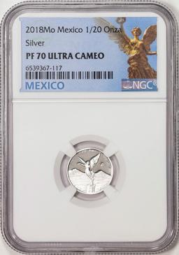 2018Mo Mexico Proof 1/20 oz Silver Libertad Coin NGC PF70 Ultra Cameo