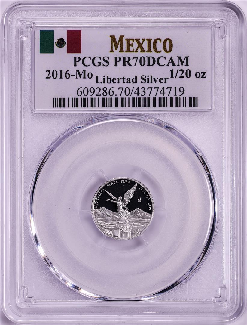 2016-Mo Mexico Proof 1/20 oz Silver Libertad Coin PCGS PR70DCAM