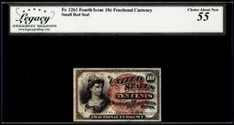 Fourth Issue 10 Cents Fractional Currency Note Fr.1261 Legacy Choice About New 55