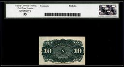 Fourth Issue 10 Cents Fractional Currency Note Fr.1261 Legacy Choice About New 55