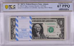 Pack 2017A $1 Federal Reserve STAR Notes Atlanta Fr.3005-F* PCGS Superb Gem UNC 67PPQ