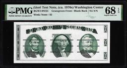 Circa 1970's Washington Center Giori Test Note PMG Superb Gem Uncirculated 68EPQ