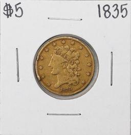 1835 $5 Classic Head Half Eagle Gold Coin