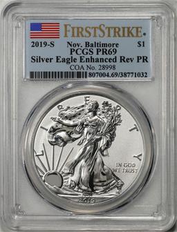 2019-S Enhanced Reverse Proof $1 American Silver Eagle Coin PCGS PR69 Baltimore FS