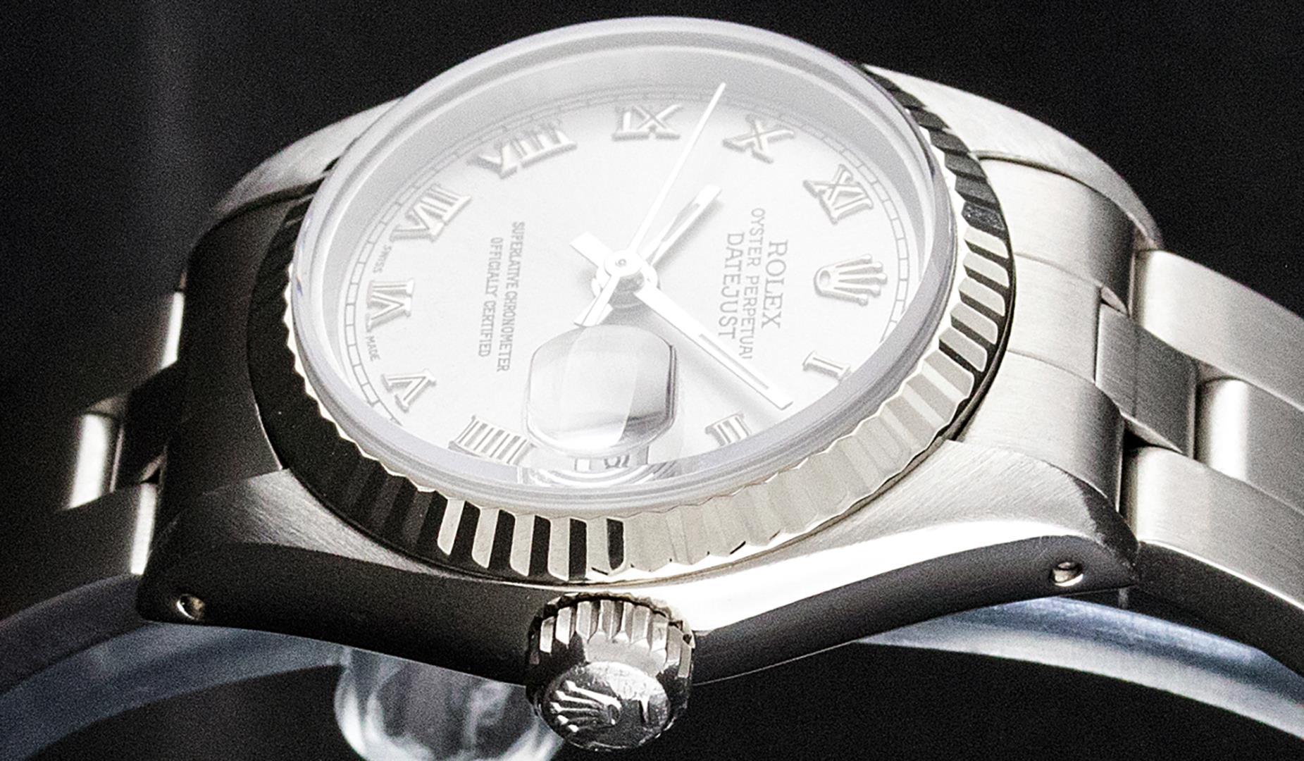 Rolex Ladies Stainless Steel Slate Grey Datejust Wristwatch