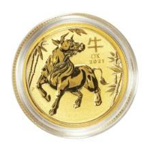 2021 $25 Australia Lunar Year of the Ox 1/4 oz. Gold Coin