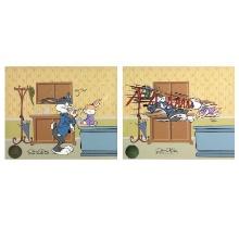 Chuck Jones (1912-2002) "Bugs Doctor: Say Ah!" Limited Edition Sericel Diptych