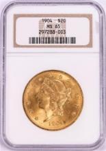 1904 $20 Liberty Head Double Eagle Gold Coin NGC MS65