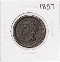 1857 Braided Hair Large Cent Coin