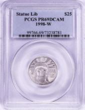 1998-W Proof $25 Platinum American Eagle Coin PCGS PR69DCAM