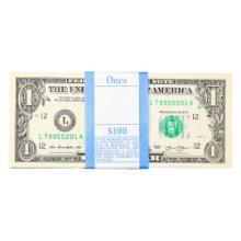 Pack of (100) Consecutive 2013 $1 Federal Reserve Notes San Francisco