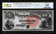 1880 $10 'Jackass' Legal Tender Note Fr.107 PCGS Choice Uncirculated 64