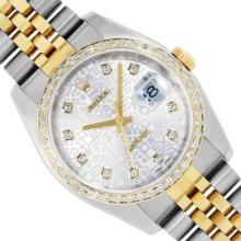 Rolex Men's Two Tone Diamond Datejust Wristwatch