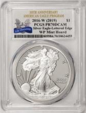 2016-W Lettered Edge $1 Proof American Silver Eagle Coin PCGS PR70DCAM WP Mint Hoard